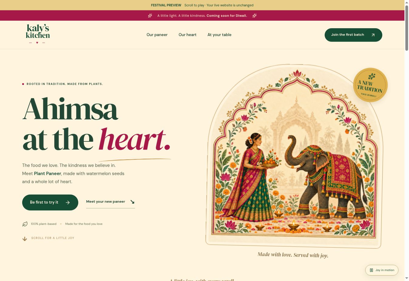 KalysKitchen website preview